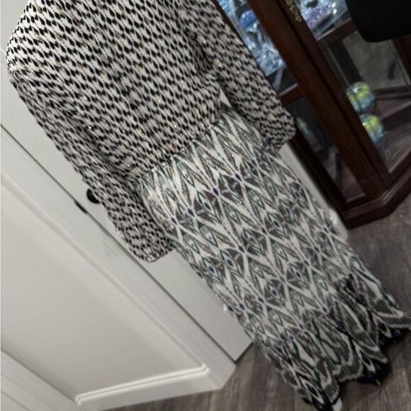 Chico's Black and White Geometric Maxi Dress - Picture 7 of 13